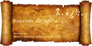 Kosztin Ádám névjegykártya